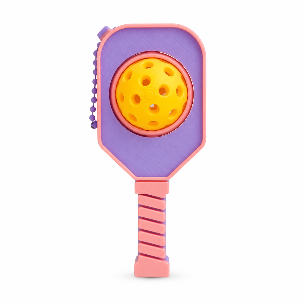 3D Printed Spinning Pickleball Keychain PLA Sports Bag Charm