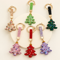 Christmas Tree Rhinestone Keychain Festive Bag Charm Accessory