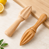 Natural Beech Wood Manual Citrus Juicer Lemon Reamer