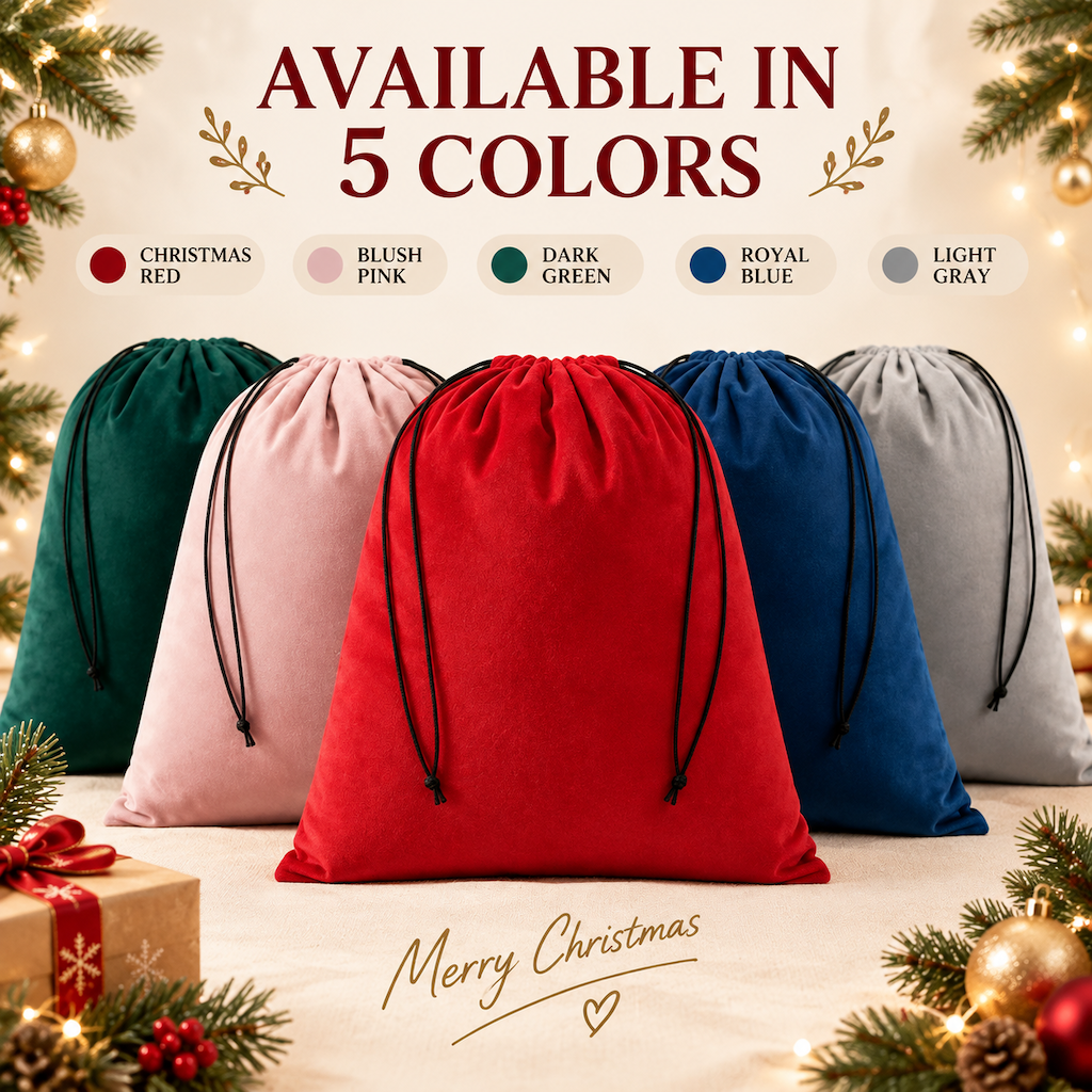 Christmas Drawstring Gift Bag   Reusable Holiday Gift Sack