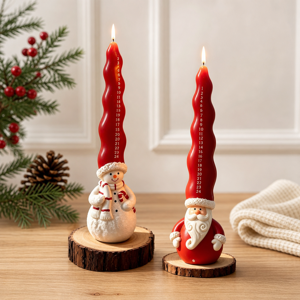 Christmas Countdown Candle Santa Snowman Decoration