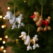 Glitter Poodle Christmas Tree Hanging Ornament
