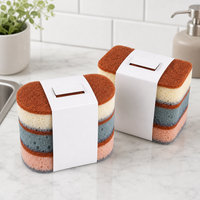 Dual-Sided Cellulose Sponge Scrubber for Kitchen Cleaning