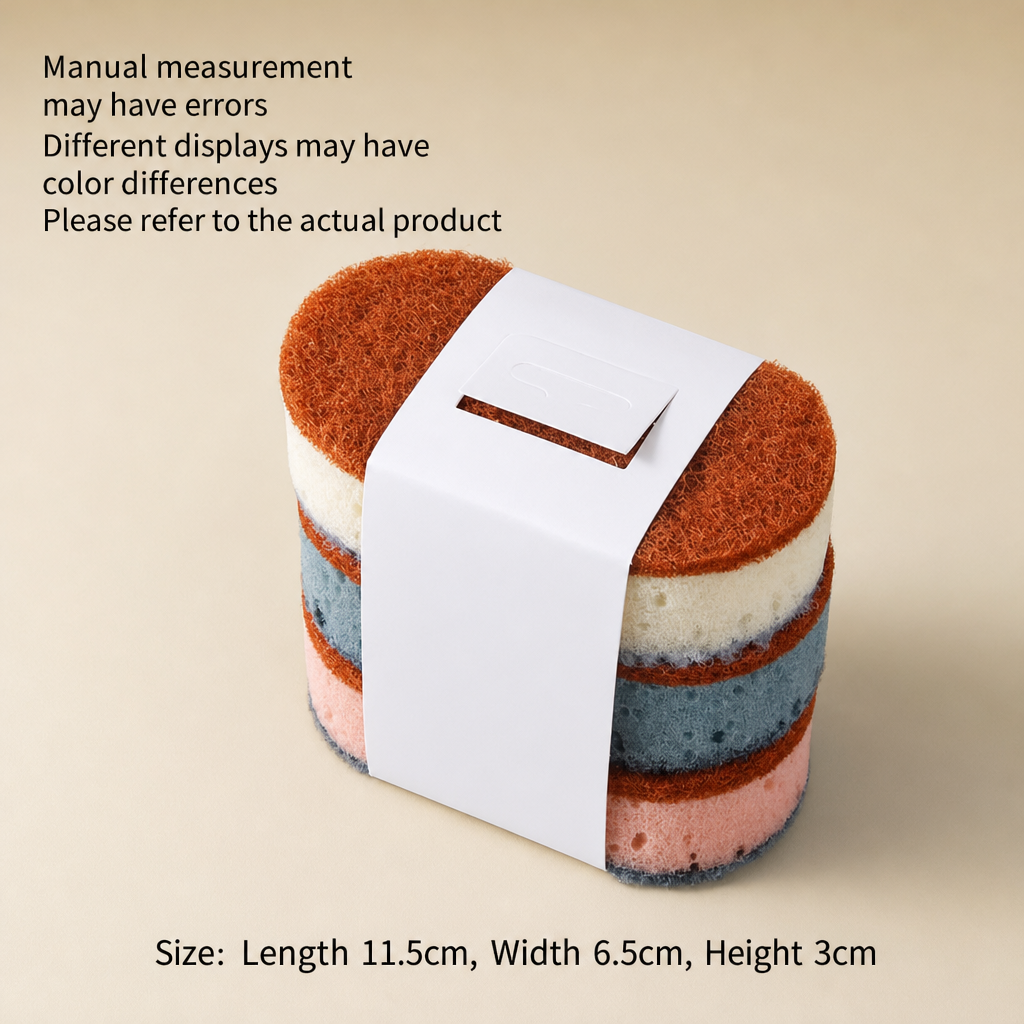 Dual-Sided Cellulose Sponge Scrubber for Kitchen Cleaning