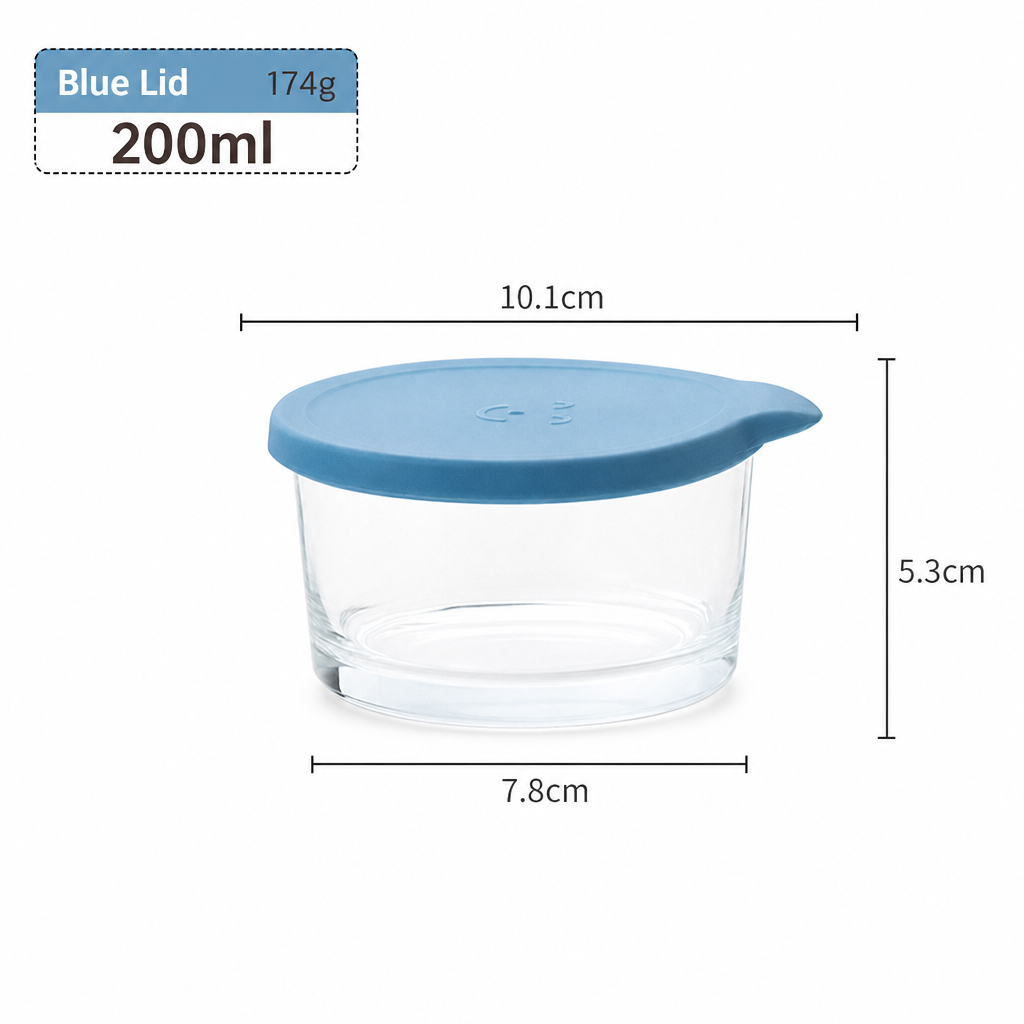 Clear Glass Food Storage Jar with Colorful Sealing Lid