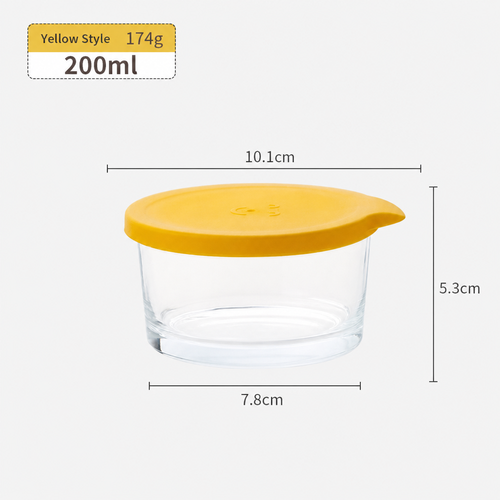 Clear Glass Food Storage Jar with Colorful Sealing Lid
