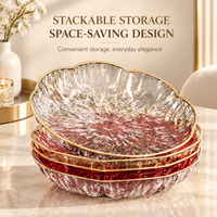 Luxury Clear Glass Fruit Bowl,  Decorative Serving Dish