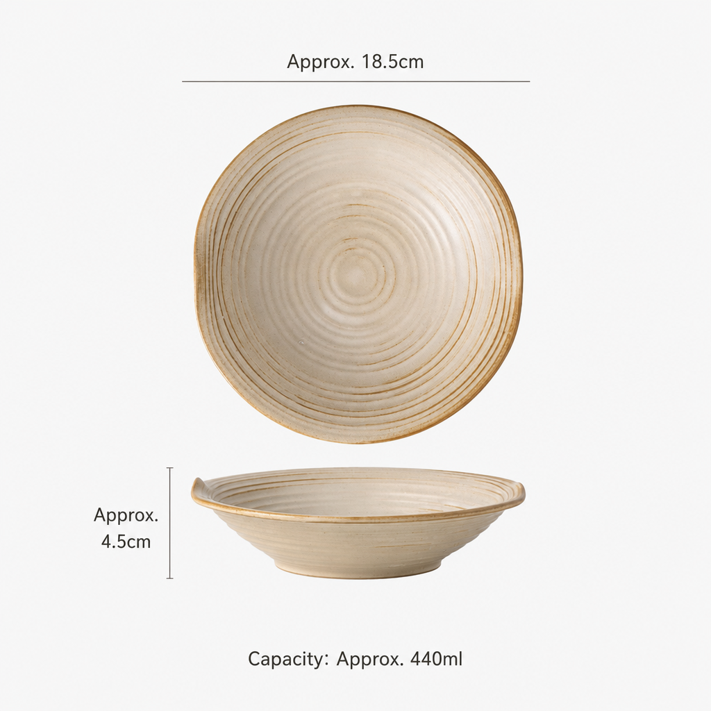Ceramic Pasta Bowl, Modern Shallow Salad Serving Plate