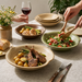 Ceramic Pasta Bowl, Modern Shallow Salad Serving Plate