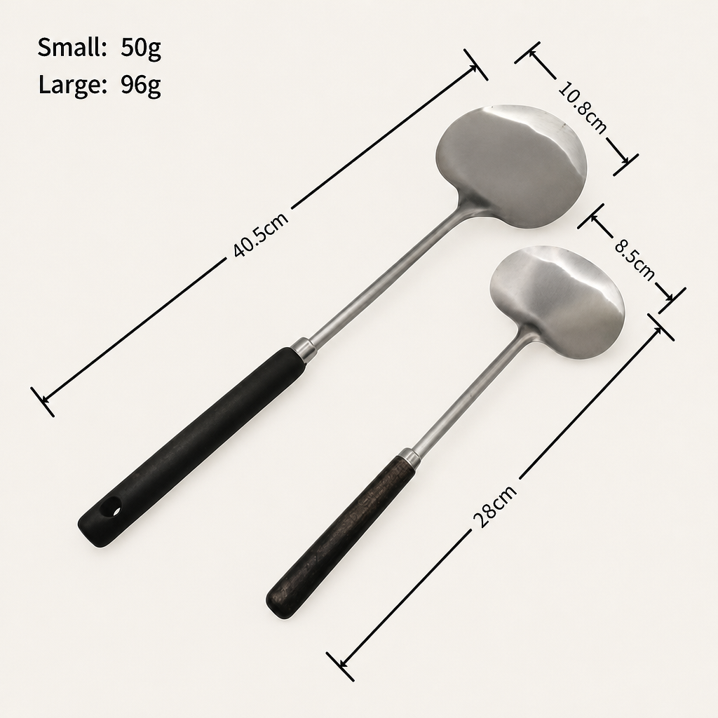 Stainless Steel Mushroom Spatula with Walnut Wood Handle