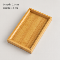 Natural Bamboo Rectangular Serving Tray, Wooden Food Platter