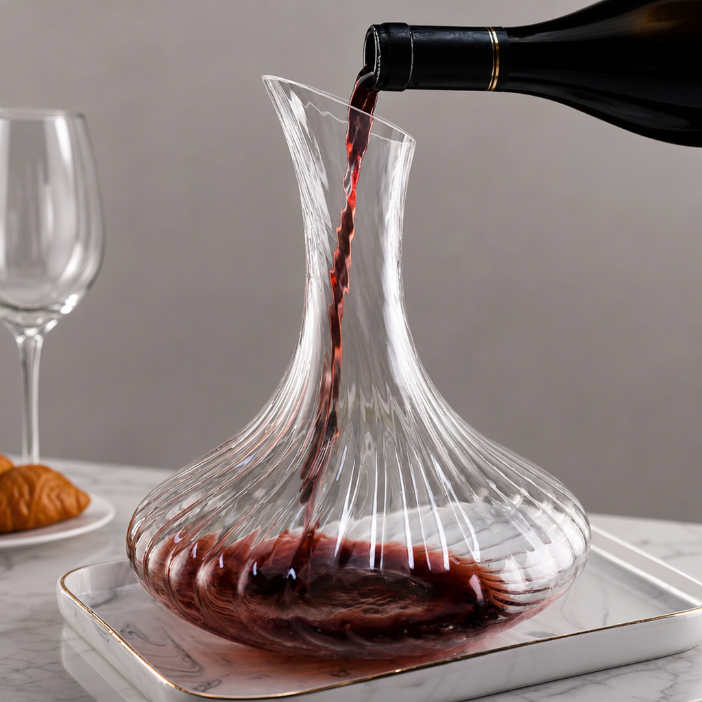 Creative Glass Wine Decanter, Elegant Crystal Style Wine Carafe