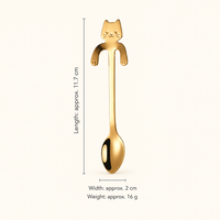 Cute Cat Coffee Spoon, 304 Stainless Steel Hanging Mug Spoon