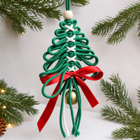 Handwoven Christmas Tree Ornament Macrame Holiday Hanging Decoration