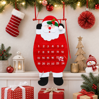 Christmas Felt Countdown Calendar Santa Snowman Reindeer Hanging Decoration