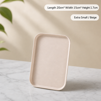 Wheat Straw Plastic Small Rectangular Serving Tray Kitchen Food Display Plate
