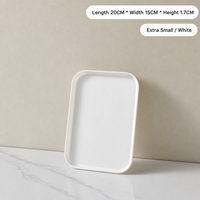 Wheat Straw Plastic Small Rectangular Serving Tray Kitchen Food Display Plate