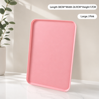 Wheat Straw Plastic Large Rectangular Serving Tray BBQ Food Display Plate