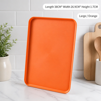 Wheat Straw Plastic Large Rectangular Serving Tray BBQ Food Display Plate
