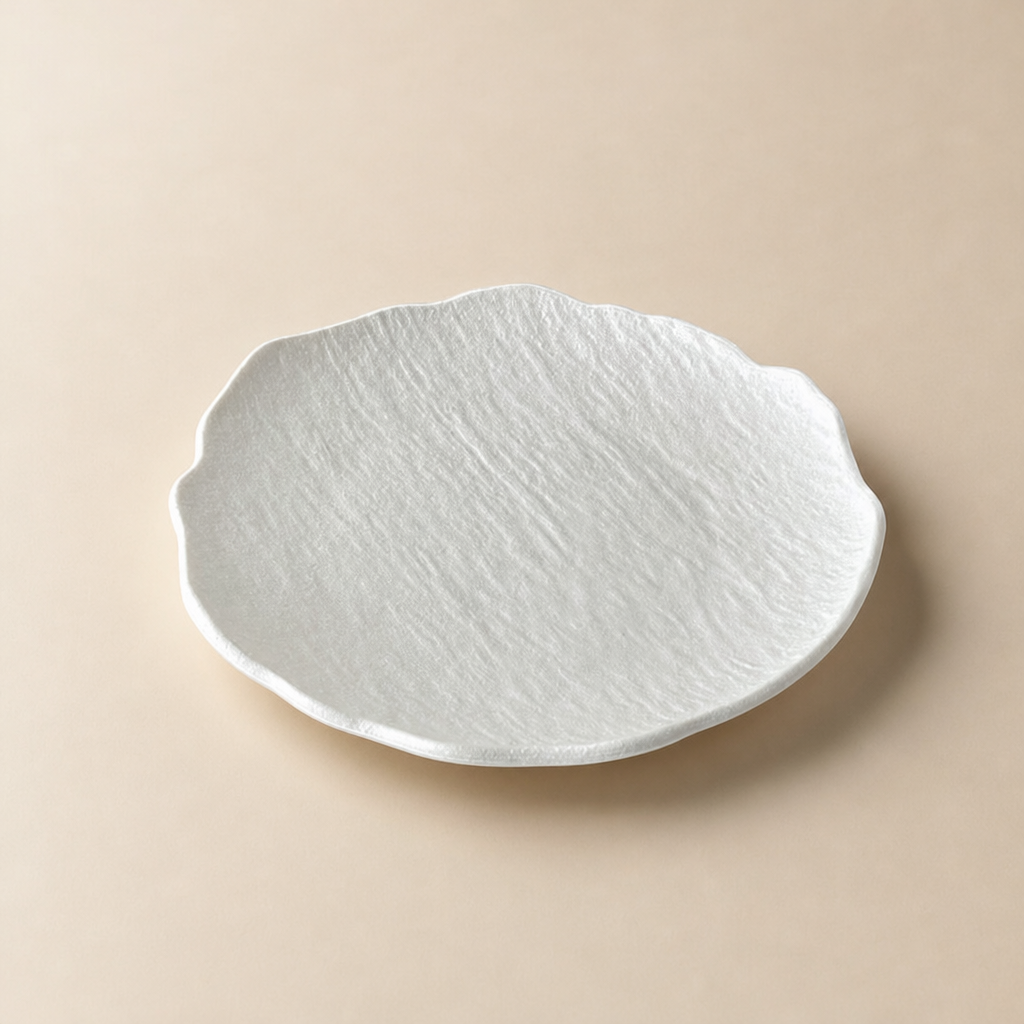 Irregular Stone Texture PP Dessert Plate Rustic Cake Serving Dish