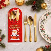 Christmas Felt Cutlery Holder Santa Claus Silverware Pocket Holiday Table Decoration