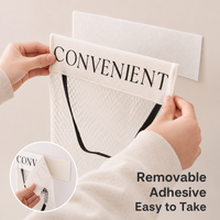 Adhesive Kitchen Mesh Storage Bag Hanging Cabinet Organizer Trash Holder