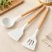 Heat Resistant Silicone Spatula with Wooden Handle