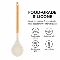 Heat Resistant Silicone Spatula with Wooden Handle