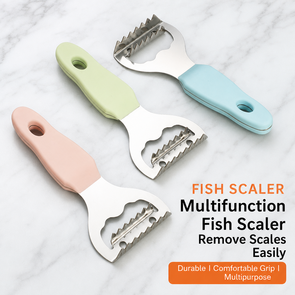 Stainless Steel Fish Scaler with Ergonomic Handle