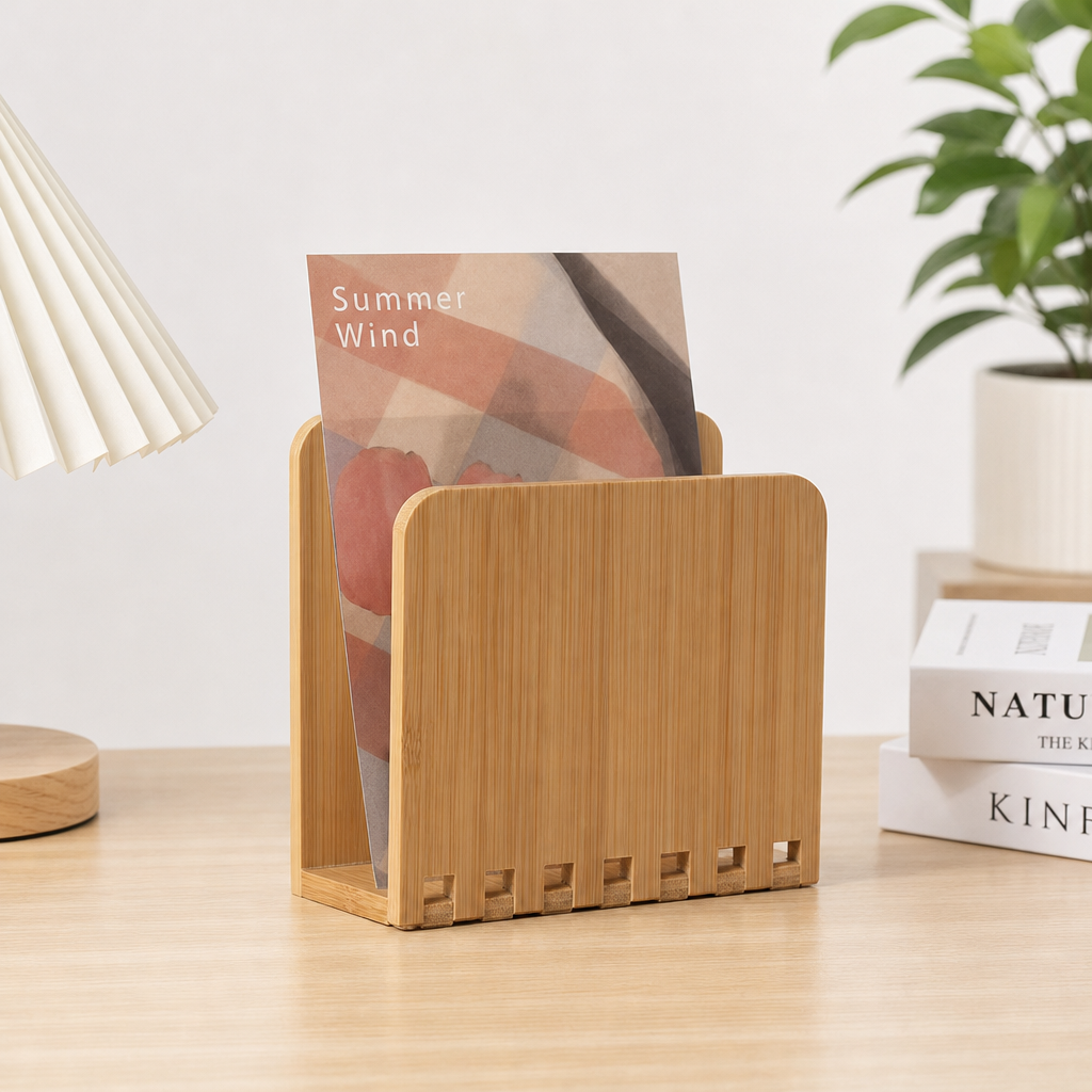 Bamboo Expandable Napkin Holder Adjustable Wooden Tissue Organizer