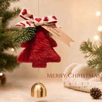 Plush Christmas Tree Bell Ornament Soft Hanging Decoration