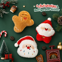 Cute Plush Christmas Fridge Magnet Santa Snowman Reindeer Tree Holiday Refrigerator Decoration
