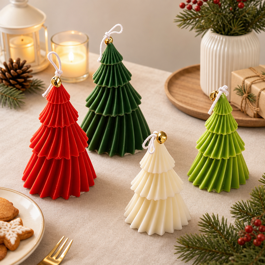 Christmas Tree Shaped Scented Candle Decorative Holiday Candle
