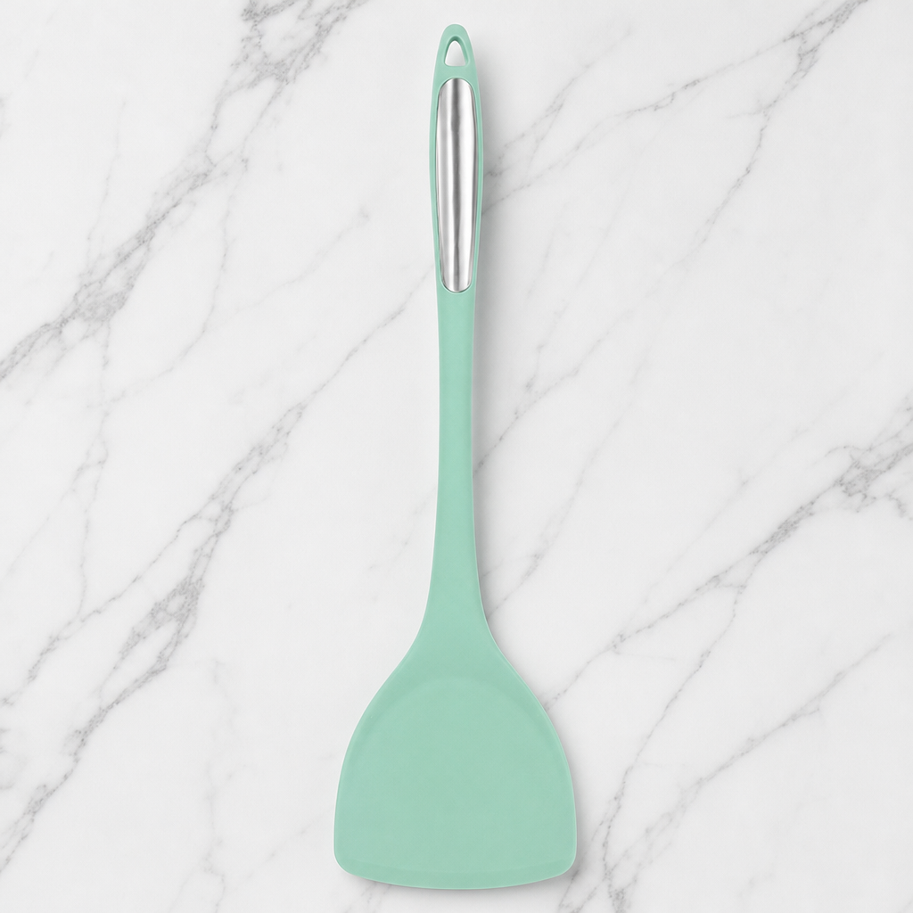 Heat Resistant Silicone Cooking Spatula Long Handle Nonstick Wok Turner