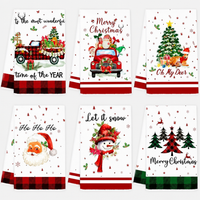 Christmas Microfiber Kitchen Dish Towel 40x60cm Soft Absorbent Holiday Tea Towel