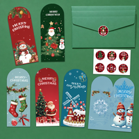 Christmas Greeting Card Gift Set Cute Holiday Message Cards with Envelopes and Decorative Stickers