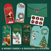 Christmas Greeting Card Gift Set Cute Holiday Message Cards with Envelopes and Decorative Stickers