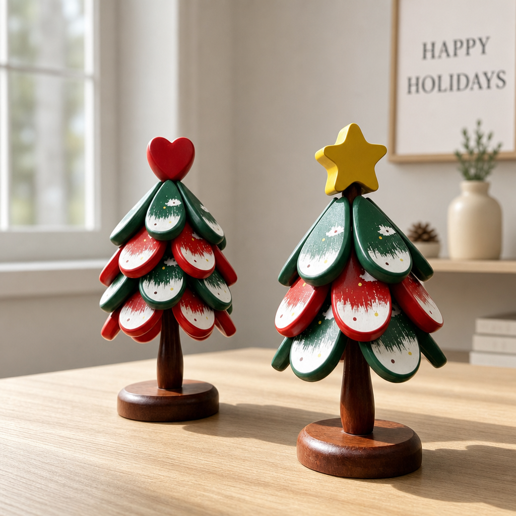 3D Layered Christmas Tree Table Decoration Festive Mini Tree Ornament