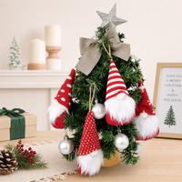 Christmas Gnome Hanging Ornament Set Plush Faceless Santa Decorations