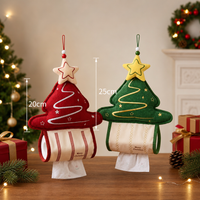 Christmas Tree Hanging Tissue Box Cover Festive Fabric Tissue Holder