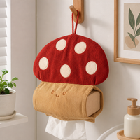 Cute Mushroom Hanging Tissue Holder Fabric Wall Mounted Tissue Bag