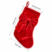 Velvet Christmas Stocking with Large Bow Elegant Solid Color Hanging Holiday Gift Bag