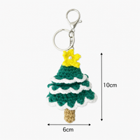 Handmade Crochet Christmas Keychain Cute Santa Snowman Tree Ornament