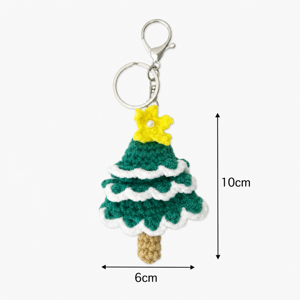 Handmade Crochet Christmas Keychain Cute Santa Snowman Tree Ornament