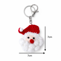 Handmade Crochet Christmas Keychain Cute Santa Snowman Tree Ornament