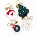 Mini Crochet Christmas Keychain Cute Santa Hat Snowflake Tree Bag Charm