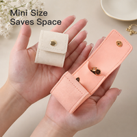 Mini Felt Ring Storage Pouch Portable Jewelry Organizer with Snap Button