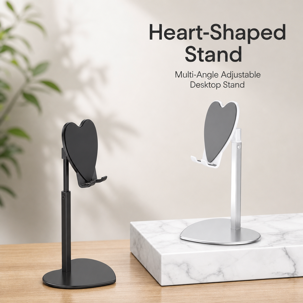 Heart Shaped Adjustable Phone Stand Cute Desktop Mobile Phone Holder