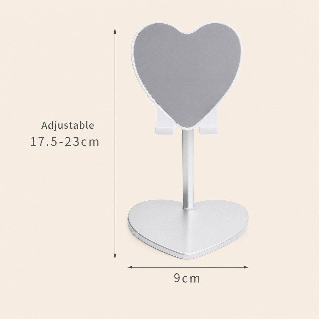 Heart Shaped Adjustable Phone Stand Cute Desktop Mobile Phone Holder