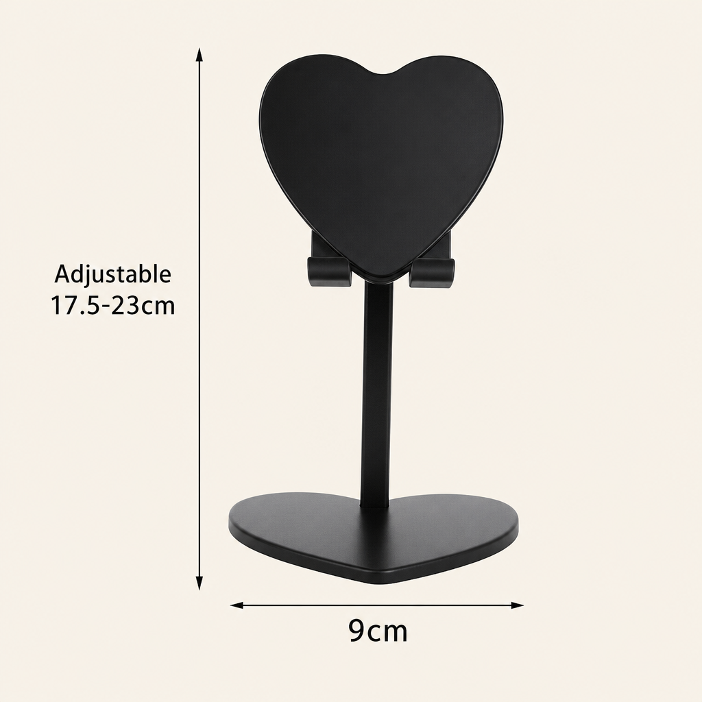 Heart Shaped Adjustable Phone Stand Cute Desktop Mobile Phone Holder